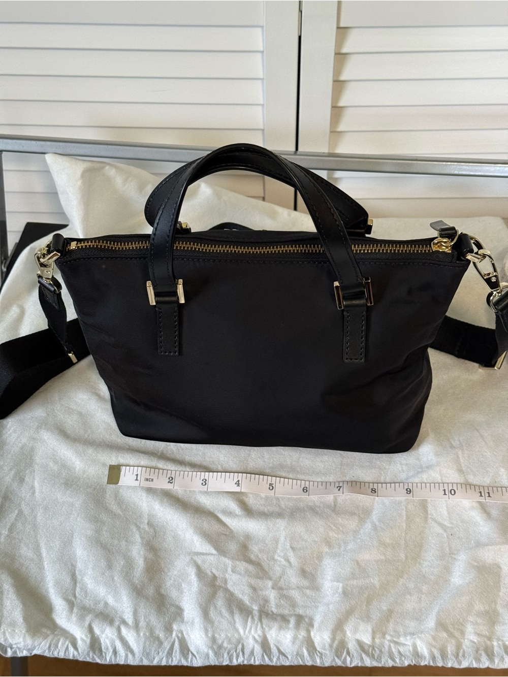 Kate Spade New York Black Nylon Satchel Crossbody Purse - Picture 3 of 10